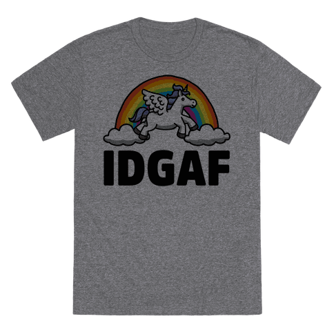 IDGAF (Unicorn) T-Shirt - Heathered Gray