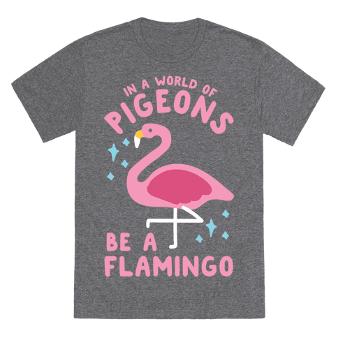 In A World Of Pigeons T-Shirt - Heathered Gray