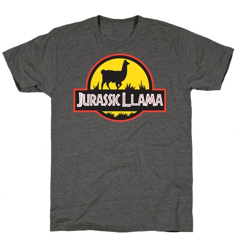 Jurassic Llama T-Shirt - Heathered Gray