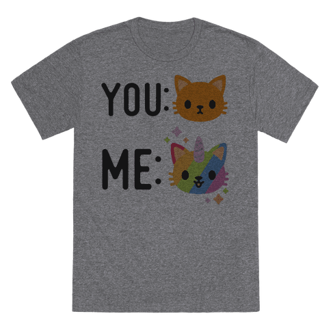 You Me Caticorn T-Shirt - Heathered Gray