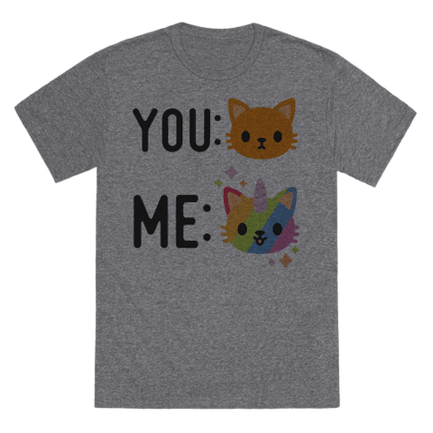 You Me Caticorn T-Shirt - Heathered Gray