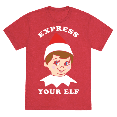 Express Your Elf T-Shirt - Heathered Red