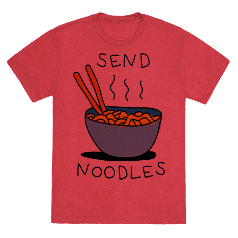 Send Noodles T-Shirt - Heathered Red