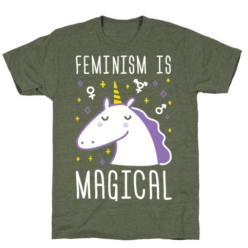 Feminism Is Magical T-Shirt - Moss