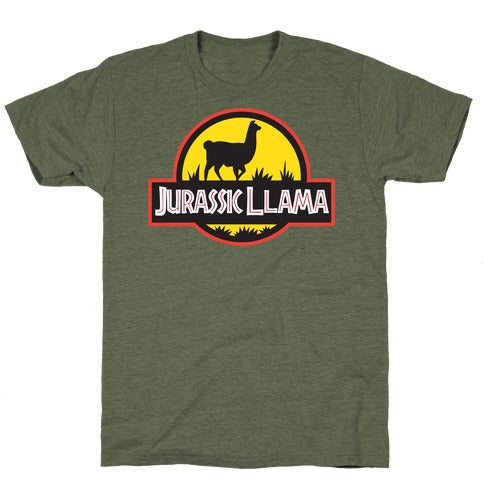 Jurassic Llama T-Shirt - Moss