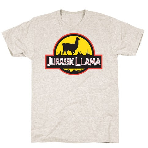 Jurassic Llama T-Shirt - Oatmeal