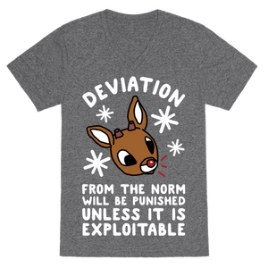 Deviation Rudolf VNeck T-Shirt - Heathered Gray