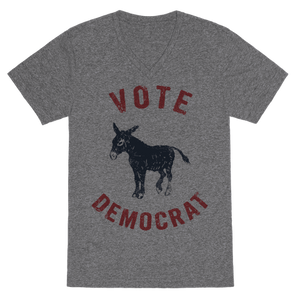 Vote Democrat (Vintage Democratic Donkey) T-Shirt - Heathered Gray
