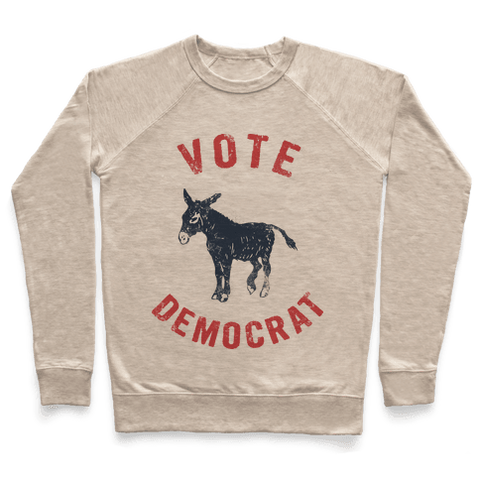 Vote Democrat (Vintage Democratic Donkey) Sweatshirt - Heathered Oatmeal