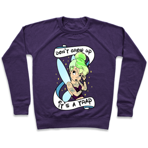 Punk Tinkerbell (Don't Grow Up It's A Trap) Sweatshirt - Purple