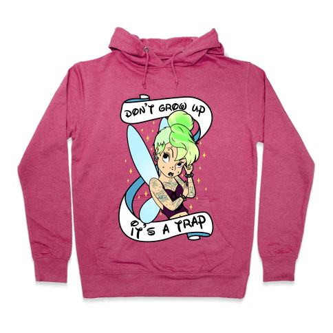 Punk Tinkerbell (Don't Grow Up It's A Trap) Hoodie - Deep Pink