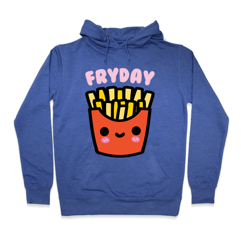 Fryday (French Fries) Hoodie - Heathered Blue