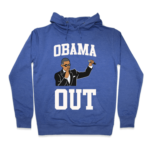 Obama Out Hoodie - Heathered Blue