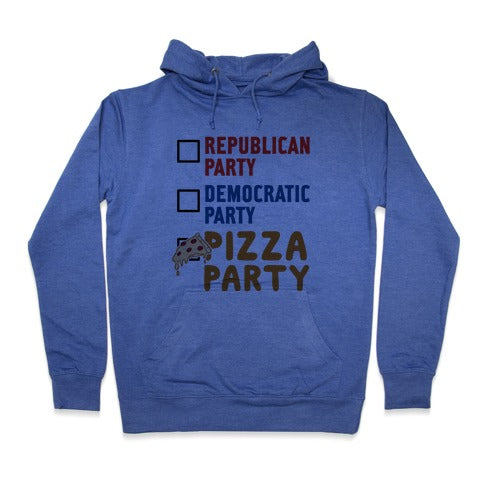 Pizza Party Hoodie - Heathered Blue