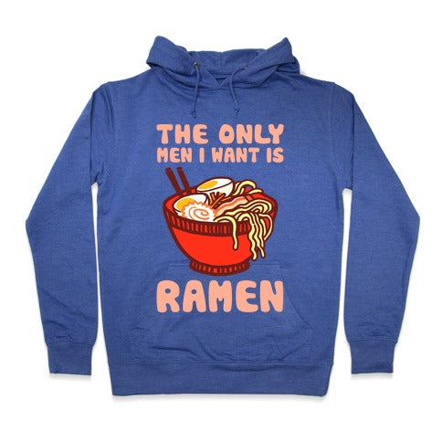 The Only Men I Want Is Ramen Hoodie - Heathered Blue