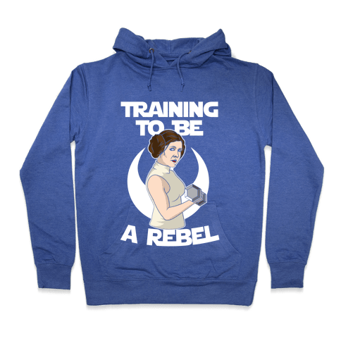 Training To Be A Rebel Hoodie - Heathered Blue