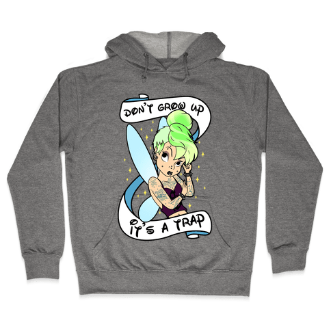 Punk Tinkerbell (Don't Grow Up It's A Trap) Hoodie - Heathered Gray