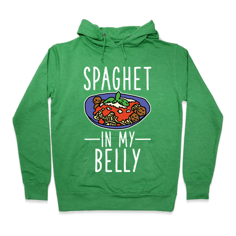 Spaghet In My Belly Hoodie - Heathered Kelly
