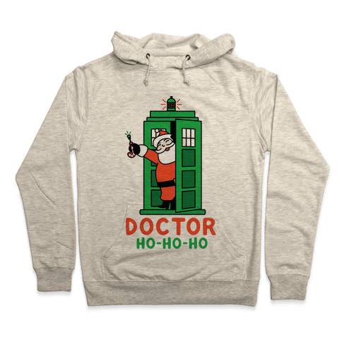 Doctor Ho-Ho-Ho Hoodie - Heathered Oatmeal