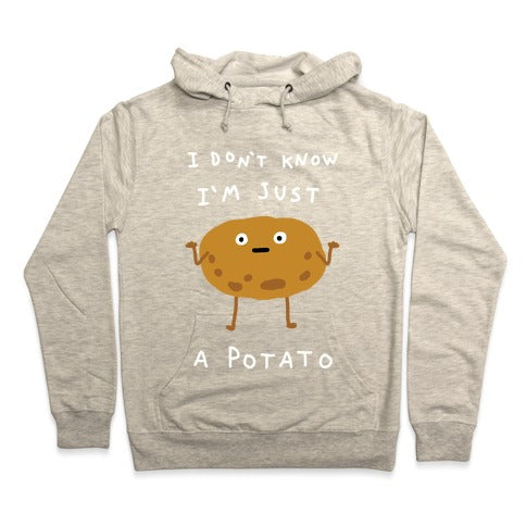 I Don't Know I'm Just A Potato Hoodie - Heathered Oatmeal