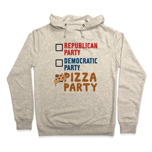 Pizza Party Hoodie - Heathered Oatmeal