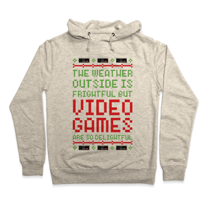 Video Games Are So Delightful Hoodie - Heathered Oatmeal