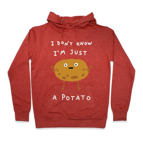 I Don't Know I'm Just A Potato Hoodie - Heathered Red