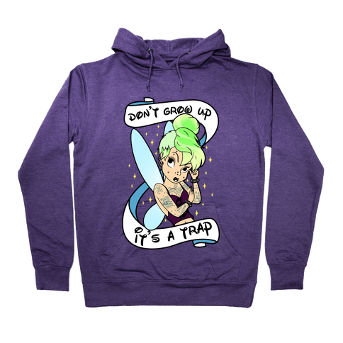 Punk Tinkerbell (Don't Grow Up It's A Trap) Hoodie - Purple