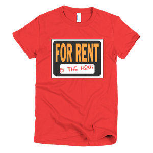 For Rent (By The Hour) Womens T-Shirt - Red