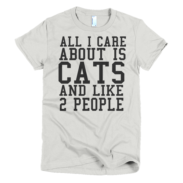 All I Care About Is Cats And Like 2 People Womens T-Shirt - New Silver