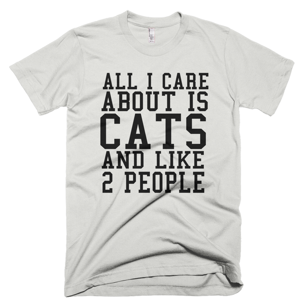 All I Care About Is Cats And Like 2 People T-Shirt - New Silver