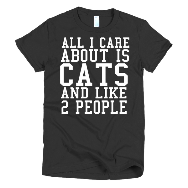 All I Care About Is Cats And Like 2 People Womens T-Shirt - Black