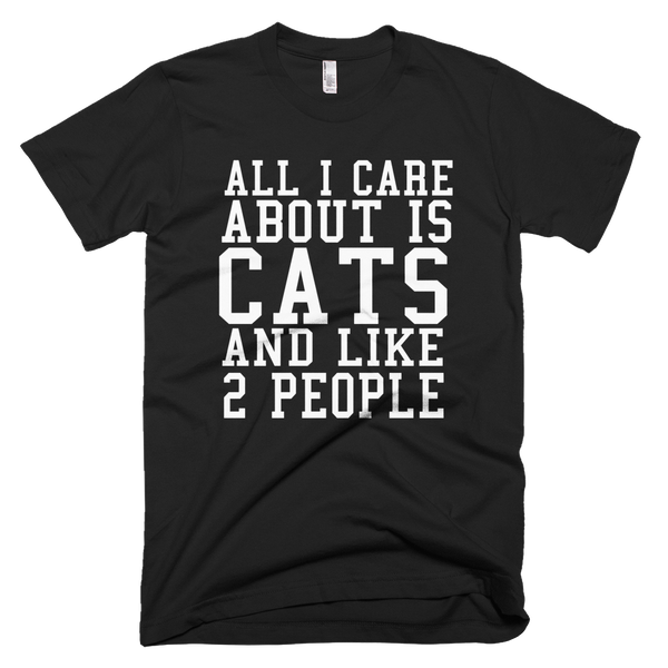 All I Care About Is Cats And Like 2 People T-Shirt - Black
