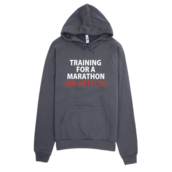 Training For A Marathon On Netflix Hoodie - Asphalt