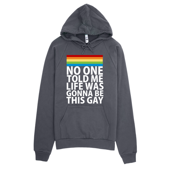 No One Told Me Life Was Gonna Be This Gay Hoodie - Asphalt