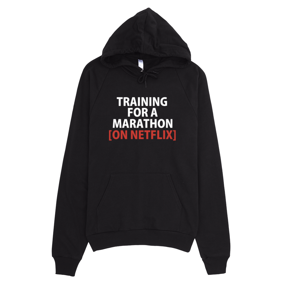 Training For A Marathon On Netflix Hoodie - Black