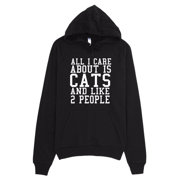 All I Care About Is Cats And Like 2 People Hoodie - Black