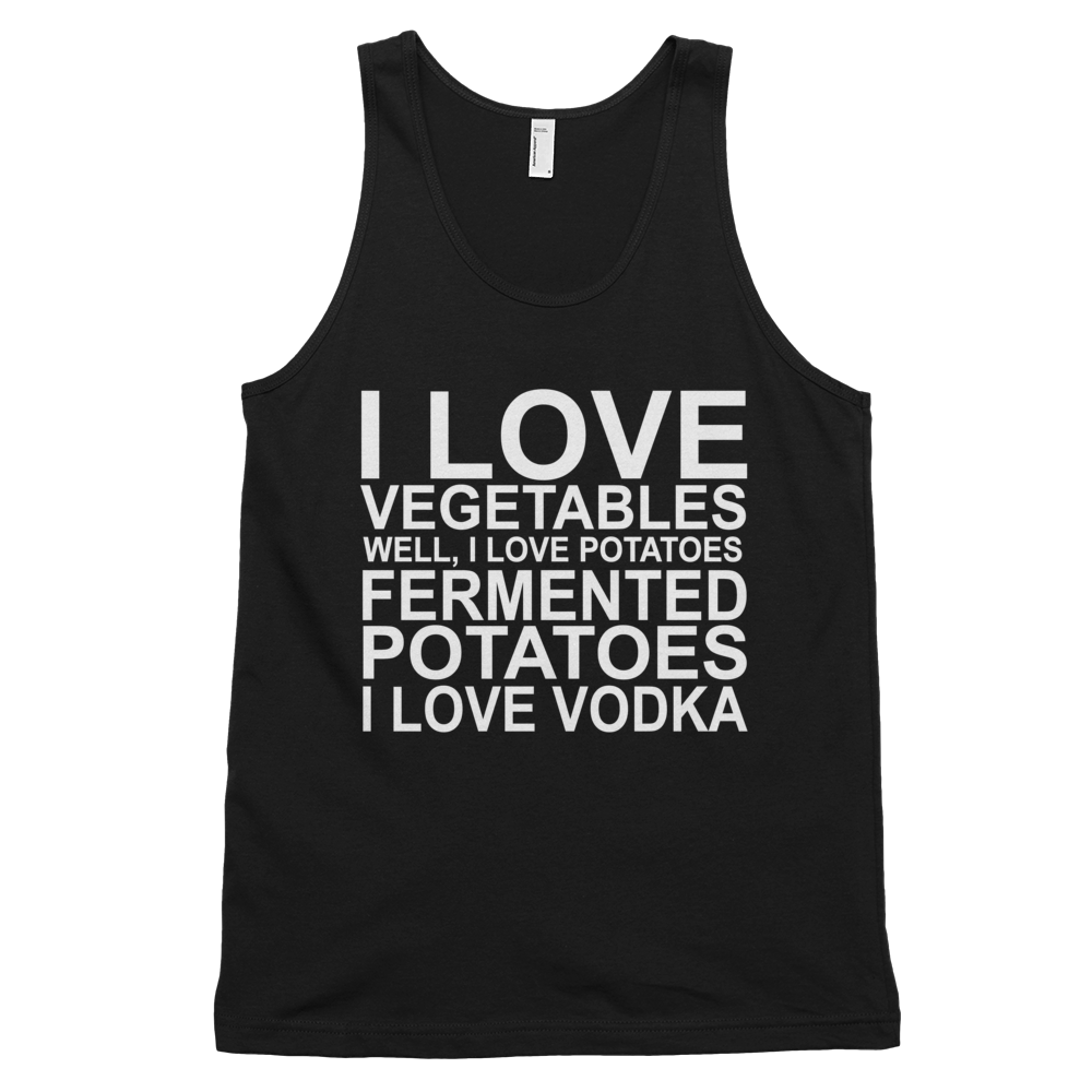 I Love Vegetables I Love Vodka Tank Top - Black