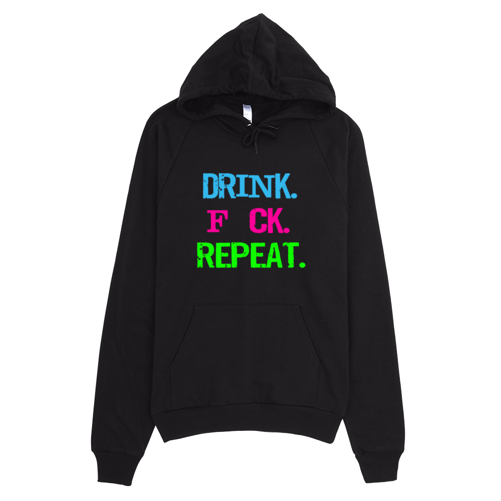 Drink Fuck Repeat Hoodie - Black