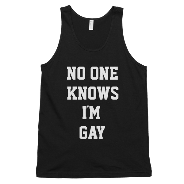 No One Knows I'm Gay Tank Top - Black