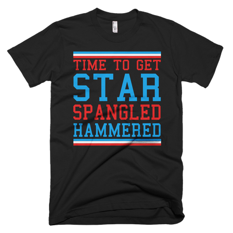 Time To get Star Spangled Hammered T-Shirt - Black