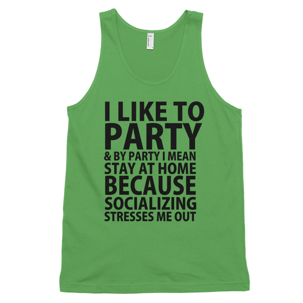 Socializing Stresses Me Out Tank Top - Grass