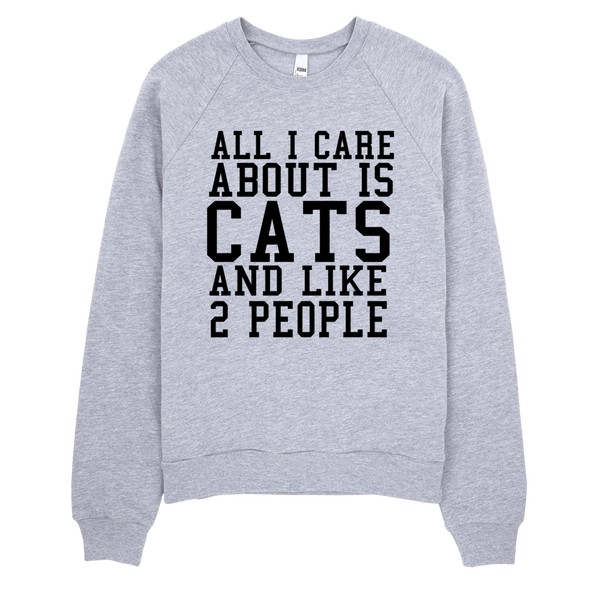 All I Care About Is Cats And Like 2 People Sweatshirt - Gray