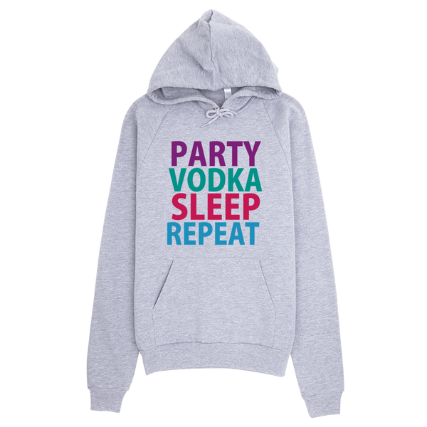 Party Vodka Sleep Repeat Hoodie - Gray