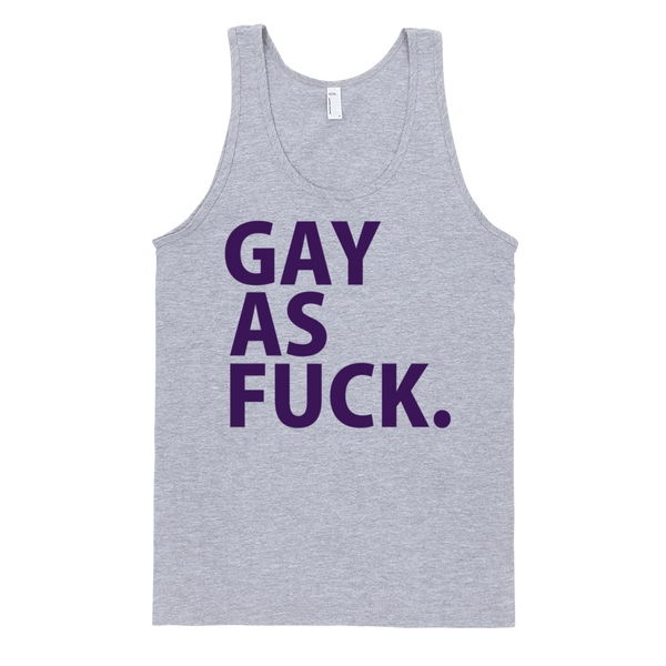 Gay As Fuck (Neon Purple) Tank Top - Gray