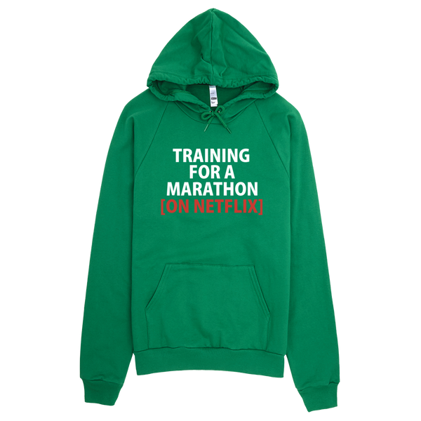 Training For A Marathon On Netflix Hoodie - Green