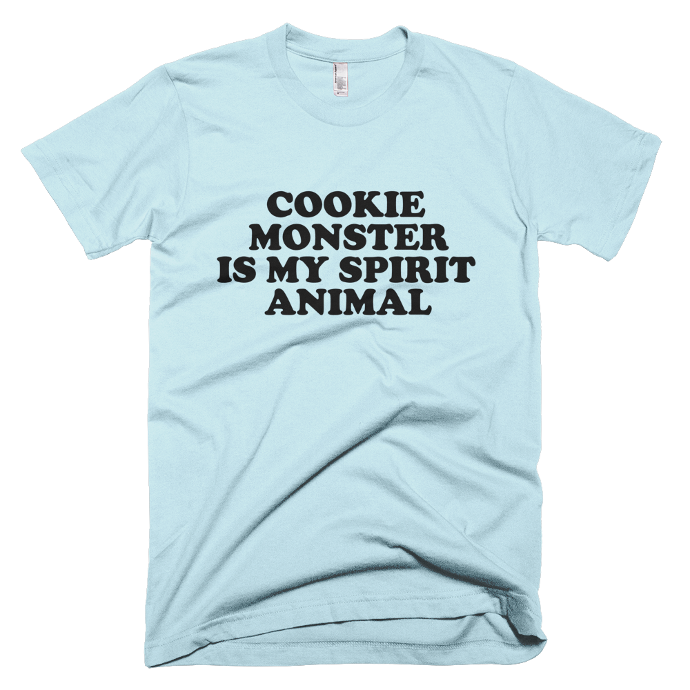Sesame Street Cookie Monster Is My Spirit Animal T-Shirt - Vintage Blue