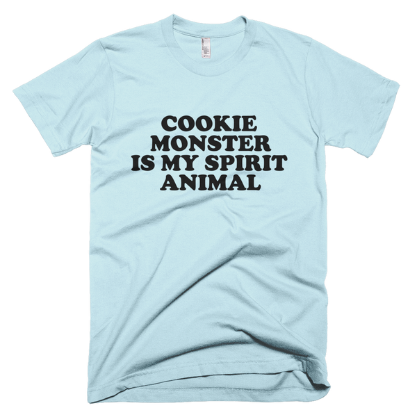 Sesame Street Cookie Monster Is My Spirit Animal T-Shirt - Vintage Blue