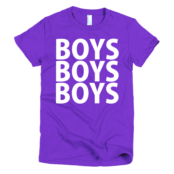 Boys Boys Boys Womens T-Shirt - Purple