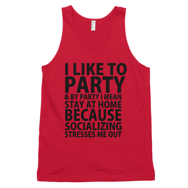 Socializing Stresses Me Out Tank Top - Red